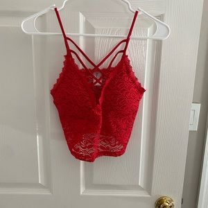 Red crop top